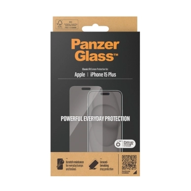 Panzerglass PanzerGlass Skærmbeskytter iPhone 15 Plus Classic Fit 5711724028076 Modsvarer: N/A
