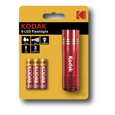 Kodak Kodak 9-LED lommelygte Rød 30412460 Modsvarer: N/A