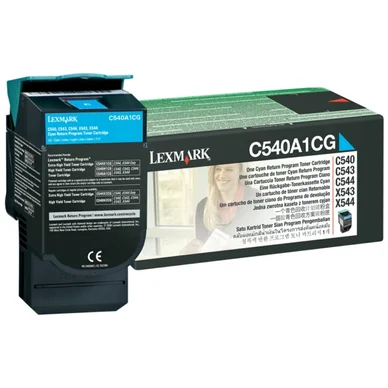 Lexmark Tonerkassette cyan 1.000 sider return C540A1CG Modsvarer: N/A billede