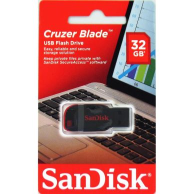 SANDISK alt SanDisk USB-minne 2.0 Blade 32GB Svart