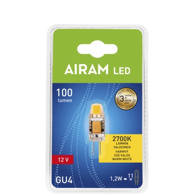 AIRAM alt G4 Stiftlamppu LED 1,2W 2700K 100 luumen