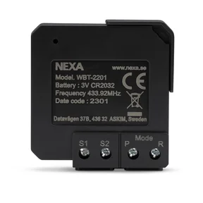 Nexa WBT-2201 Inbyggnadsändare batteri På/Av/Dimmer 2 kanal