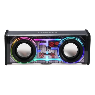 Streetz Streetz Transparent bluetooth-højttaler med TWS og LED-lyseffekter S310-BLK Modsvarer: N/A