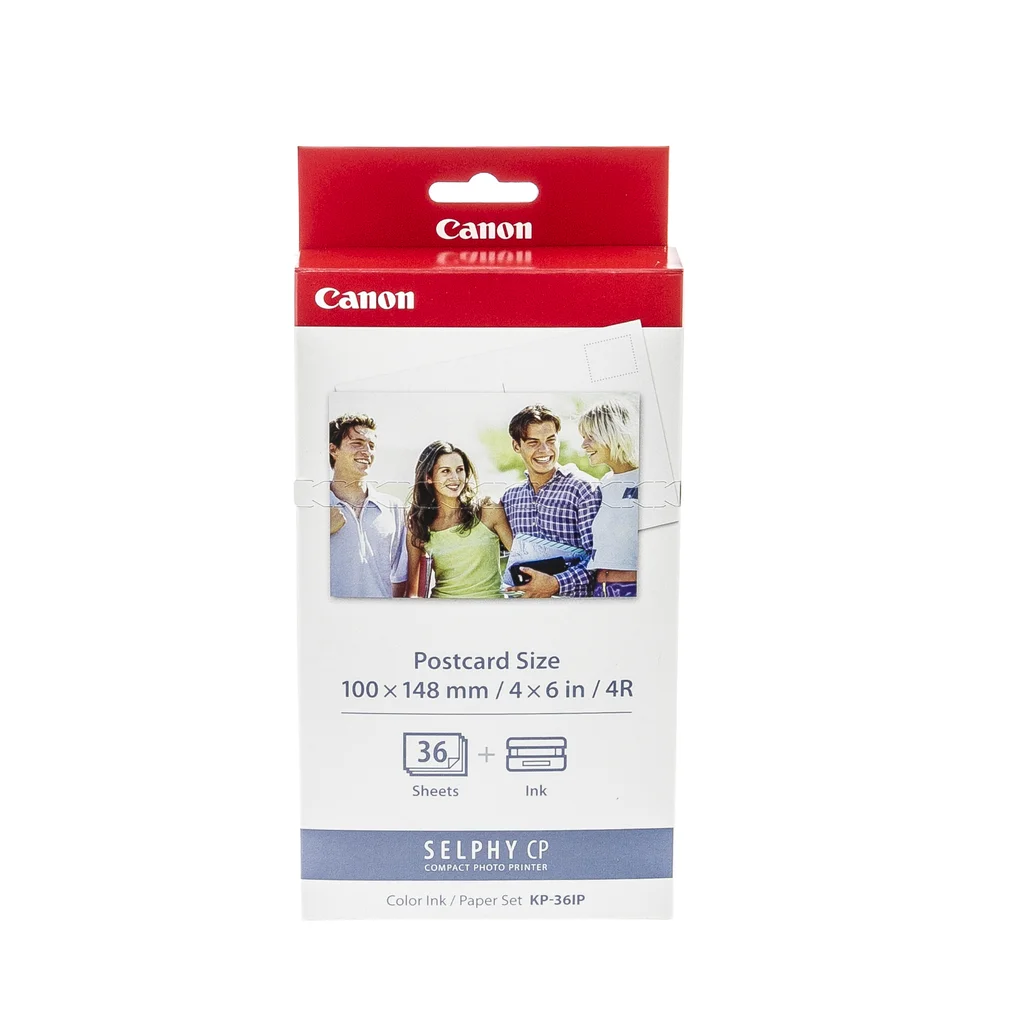 Canon KP-36IP, Bläck + fotopapper vykort, 10x15 cm