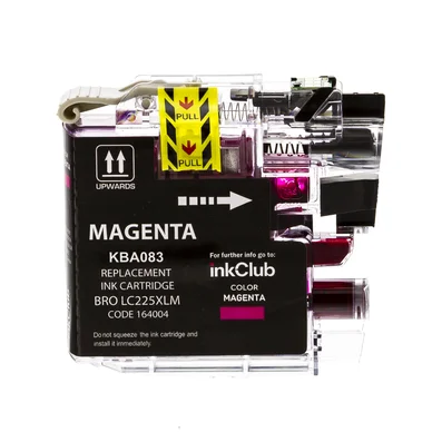 inkClub Blækpatron magenta, erstatter Brother LC225XL M KBA083 Modsvarer: LC225XLM