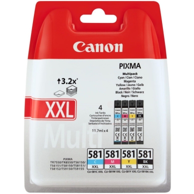 Canon Canon 581 XXL Mustepatruuna Multipakkaus BK+ CMY