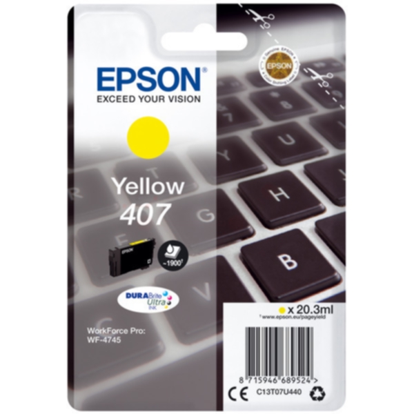 Epson 407 Bläckpatron Gul