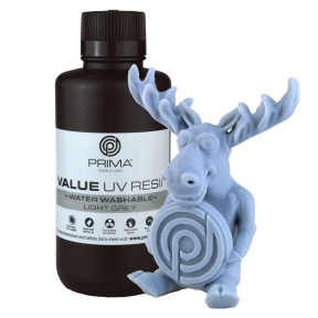 PrimaCreator Value Water Washable UV Resin-500ml-Lys grå