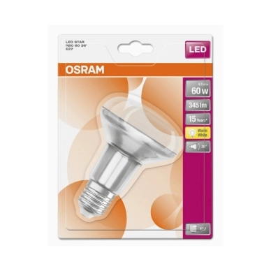 OSRAM alt E27 LED-lamppu R80 4,3W 2700K (32W)