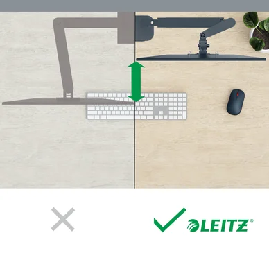 Leitz Ergo Bildskärmsarm dubbel med laptopställ mörkgrå