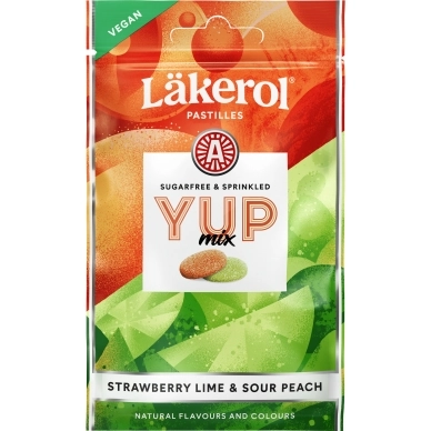 Other alt Läkerol YUP Mix Sour Peach & Strawberry Lime, 30g