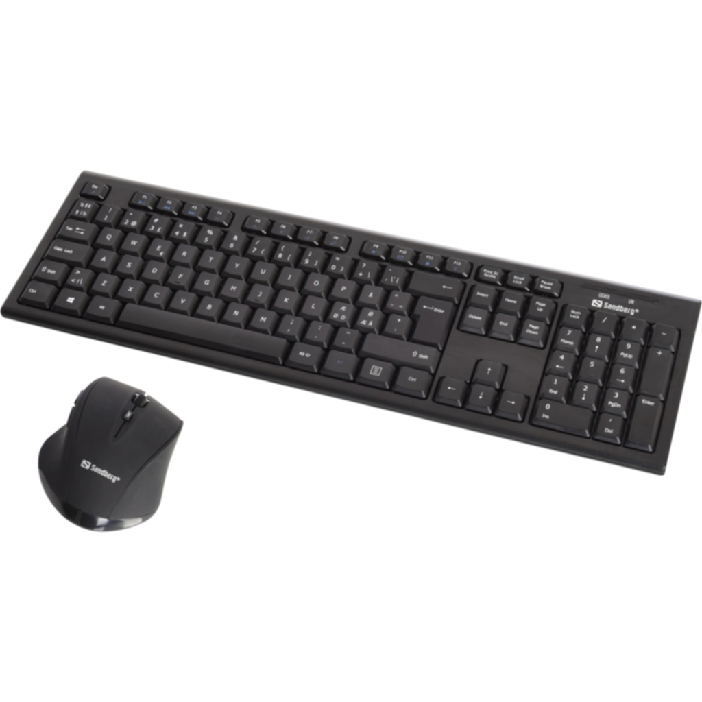 Sandberg Sandberg trådløst tastatur/mus-sett, nordisk 5705730631207 Tilsvarer: N/A