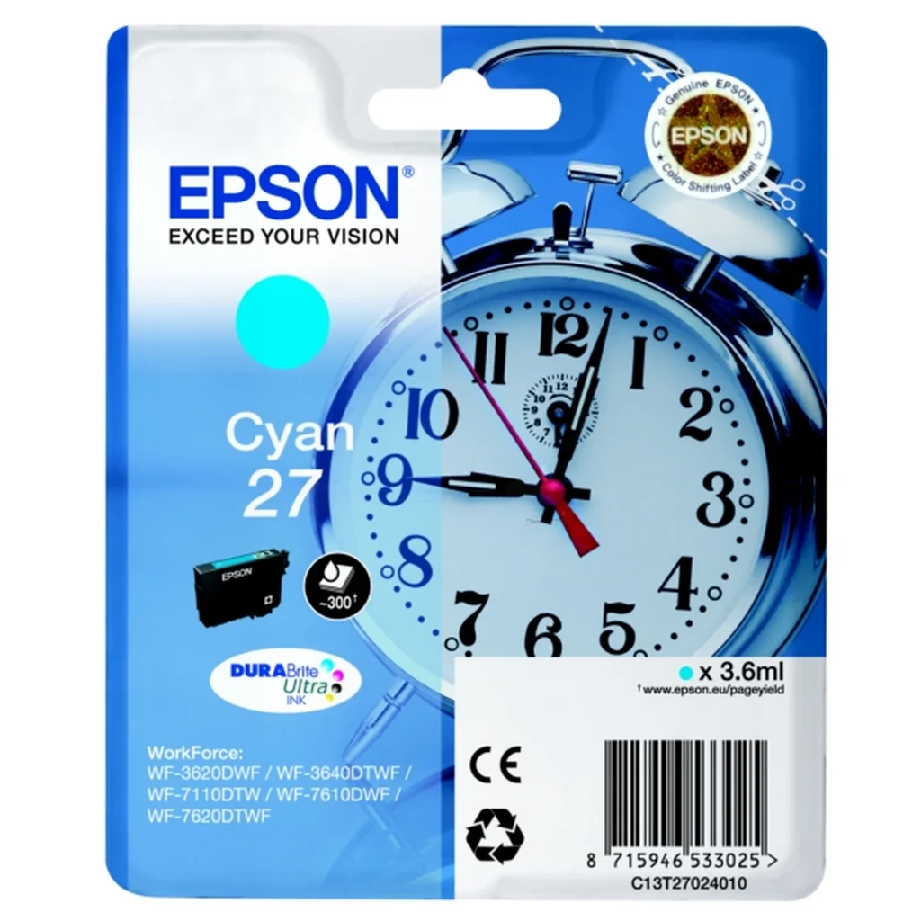 Epson 27 Bläckpatron Cyan