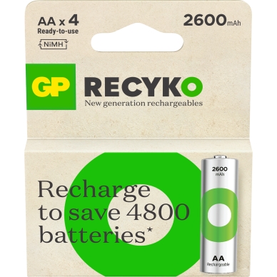 GP BATTERIES alt GP Recyko 2600mAh AA/HR6 4-pack