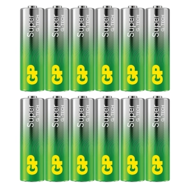 GP BATTERIES alt GP Super Alkaline AA-batteri LR6/15A 12-pack