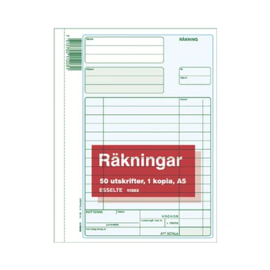 Blankett räkning A5 2x50 st fl.karb. Blankett räkning A5 2x50 st fl.karb.