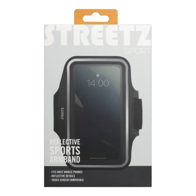 Streetz Sportsarmbånd, 6,5", reflekser, sort Streetz Sportsarmbånd, 6,5", reflekser, sort