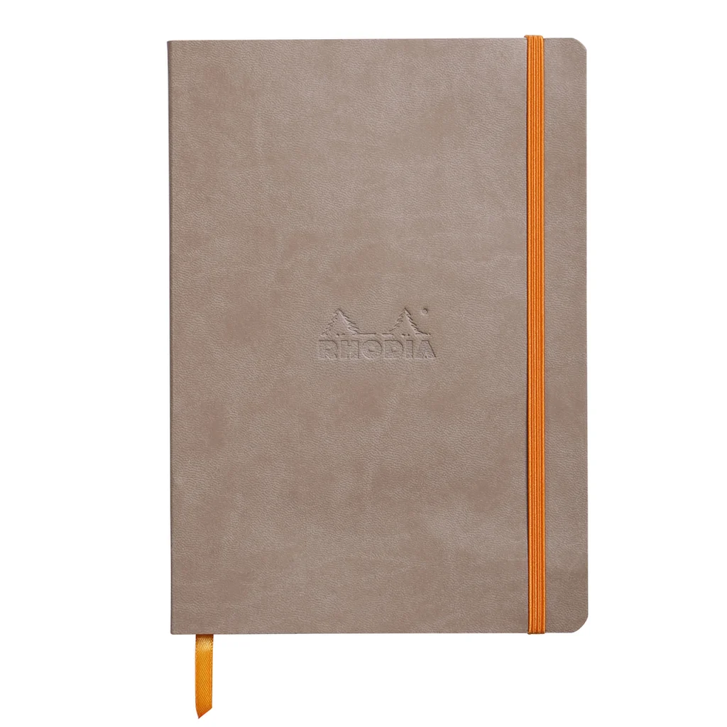 Rhodiarama anteckningsbok A5, soft cover taupe linjerad
