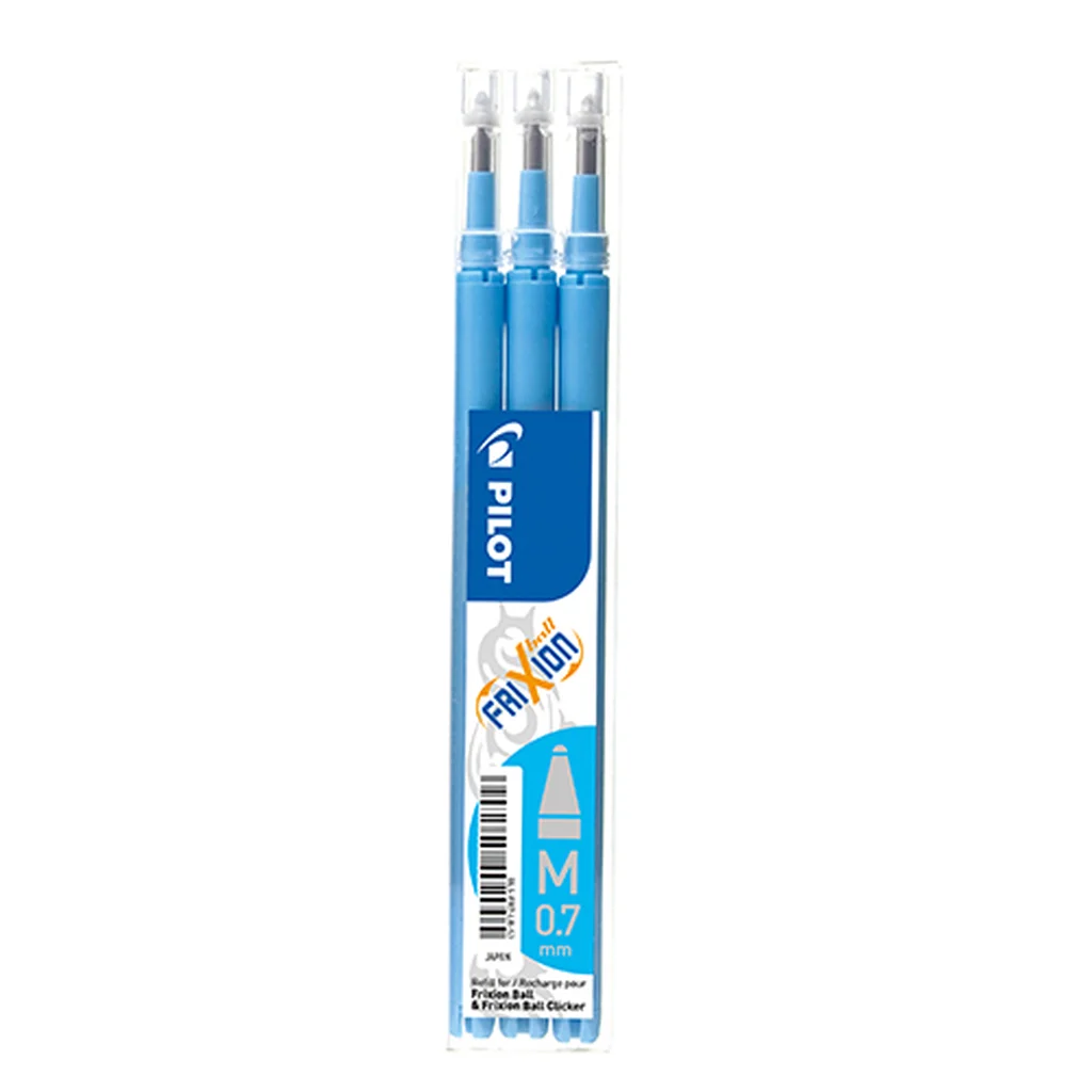 Refill 3-pack FriXion Raderbart bläck 0,7 ljusblå