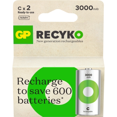 GP BATTERIES alt GP Recyko 3000mAh C/HR14 2-pack