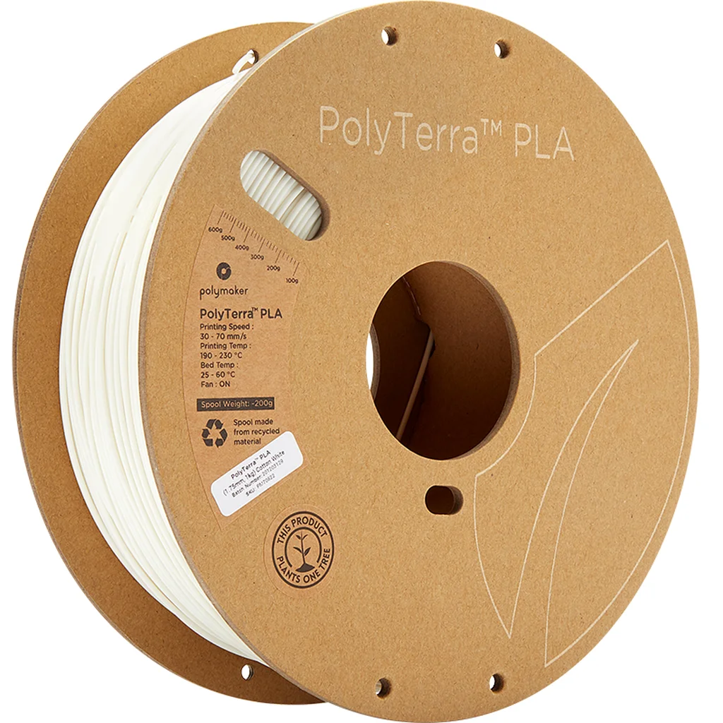 Polymaker PolyTerra PLA - Cotton White - 1,75mm - 1kg