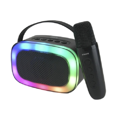 Streetz Streetz Karaokehøjttaler med trådløs mikrofon, 5W, BT 5.3, sort K100-BLK Modsvarer: N/A