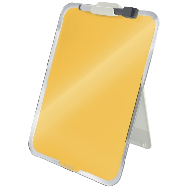 Leitz alt Leitz Cosy Notizboard mit Glasoberfläche mit Klemme gelb