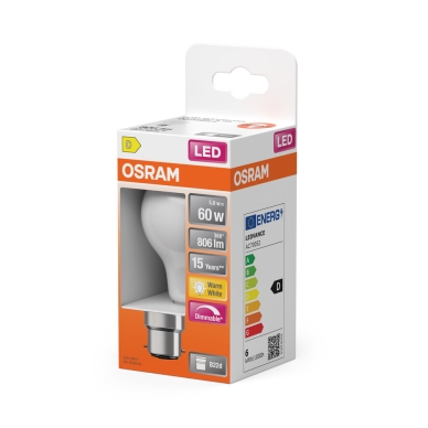 OSRAM LED Normaali 60 Himmennettävä Matta 5,9W 827 B22d 4099854465017 Vastaa: N/A