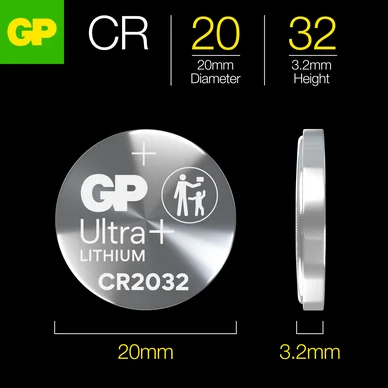 GP Ultra Plus Litium knappcell CR2032 10-pack