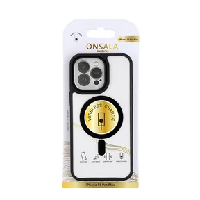 Mobilskal Bumper MagSeries Black & Clear iPhone 15 Pro Max
