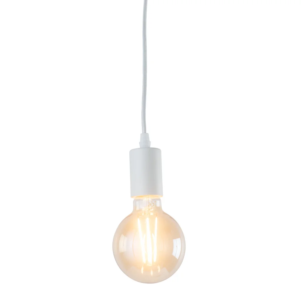 Leon Lampupphäng E27, Vit textilkabel