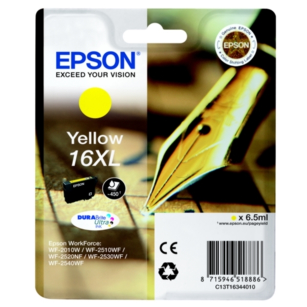 Epson Epson 16XL Blekkpatron gul T1634 Tilsvarer: N/A