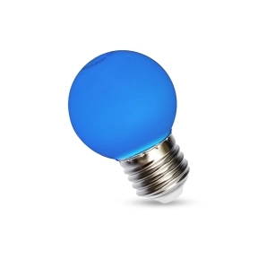 Blå E27 LED globelampe 1W 230V