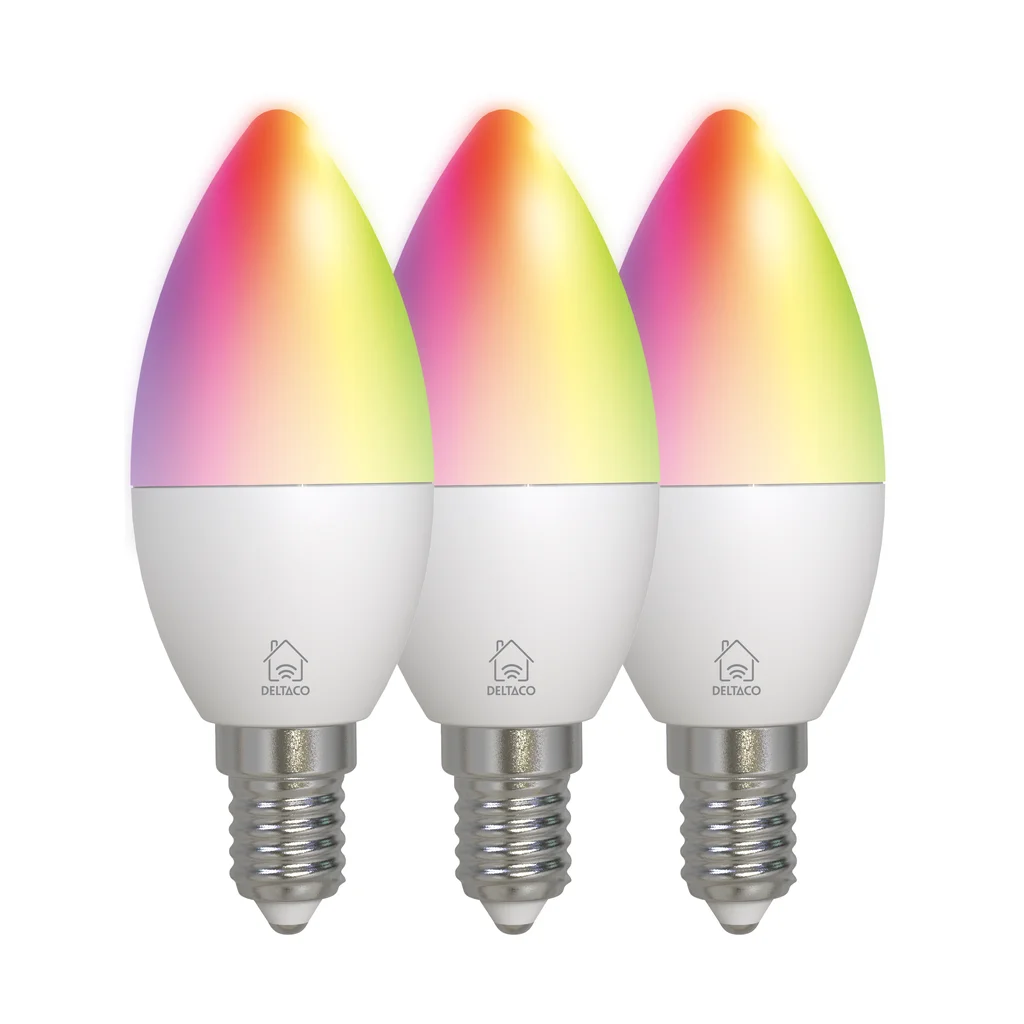 Smart Home LED-lampa, E14, C37, 4,9W, 470 lm, 3-pack