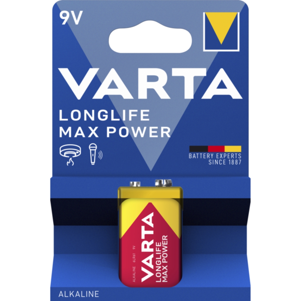 Varta Varta Longlife Max Power 9V batteri - 1-pakning 4722614401 Tilsvarer: N/A