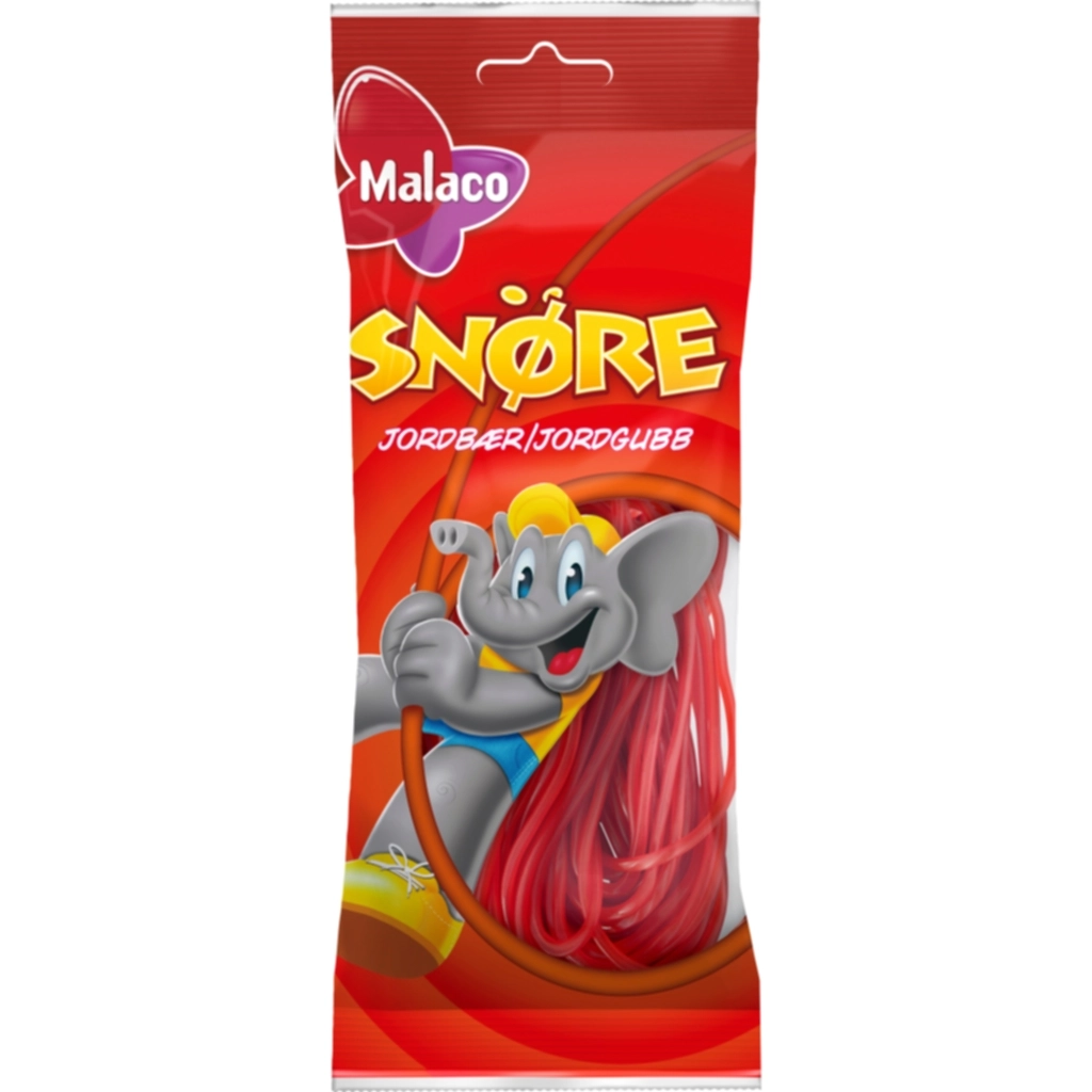 Malaco Snöre Jordgubb 94g
