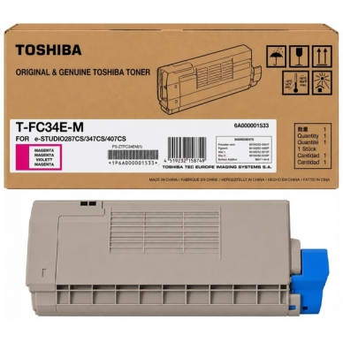 TOSHIBA TOSHIBA T-FC 34 EM Tonerkassette Magenta 6A000001533 Modsvarer: N/A