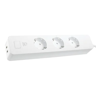 DELTACO Smart Home haaroituspistorasia, 3xCEE 7/3, USB-A , valkoinen SH-P03USB2 Vastaa: N/A