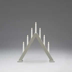 Elljusstake 7 ljus trä matt grå