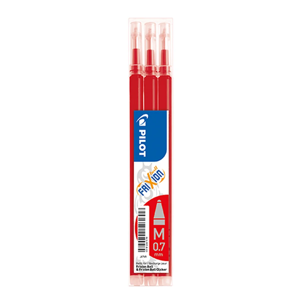 Refill 3-pack FriXion Raderbart bläck 0,7 röd