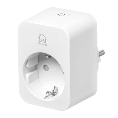 DELTACO SMART HOME SH-P01E16 - Smart stik - 16A, med energimonitorering - trådløs - 2.4 Ghz - hvid