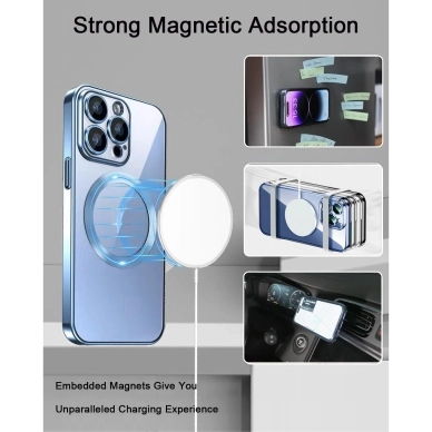 Turtos alt Mobilskal MagSafe Transparent iPhone 15 Pro Max, Navy Blue