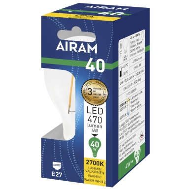 AIRAM alt Airam LED A60 4W/827 E27 FIL
