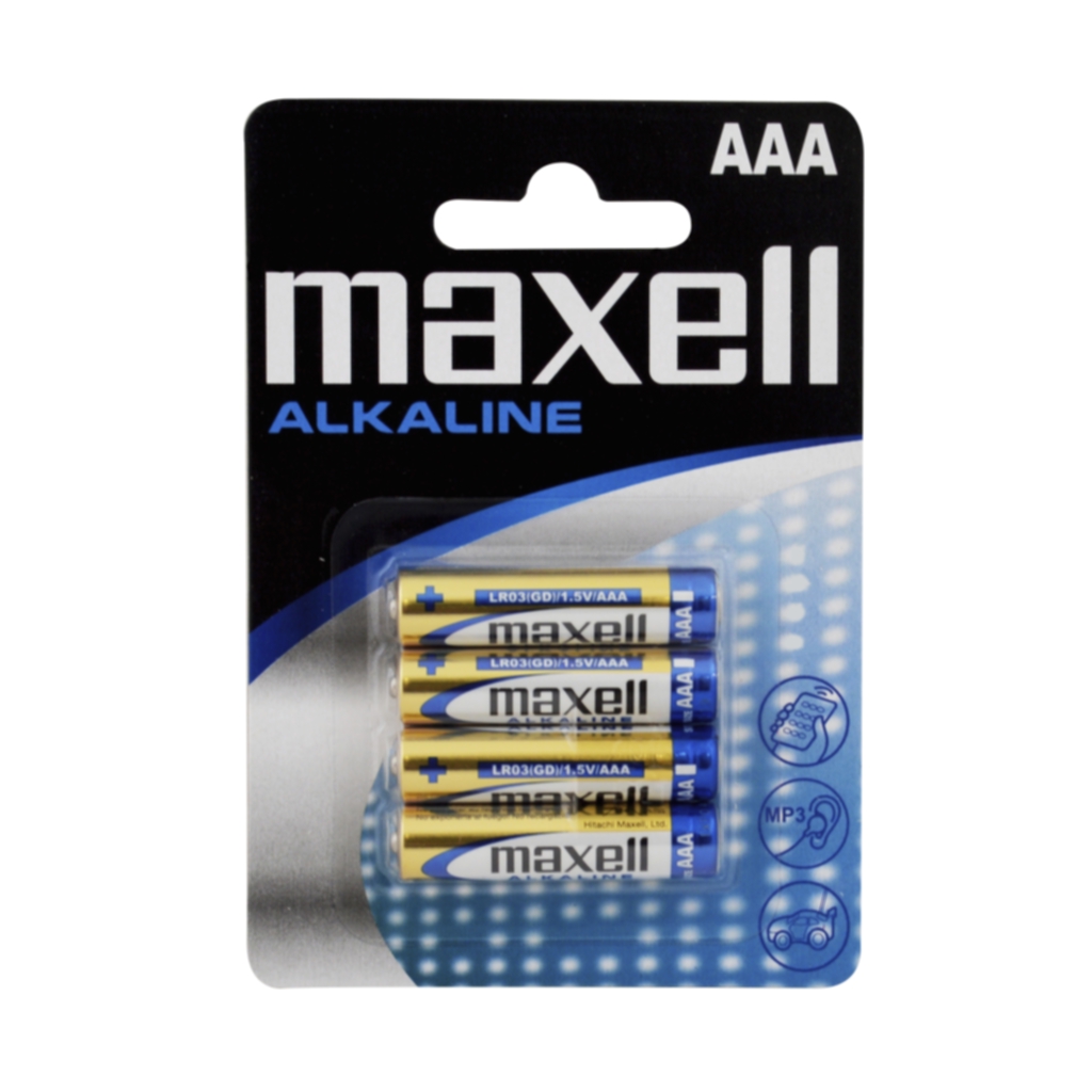MAXELL Maxell Batterier LR03/AAA Alkaliske 4-pakk Batterier og ladere,Alkaliske batterier,Top Batteries