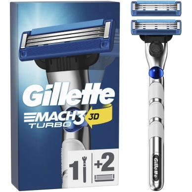 Gillette Gillette Mach3 Turbo Rasiermesser-Set + 2 Rasierklingen