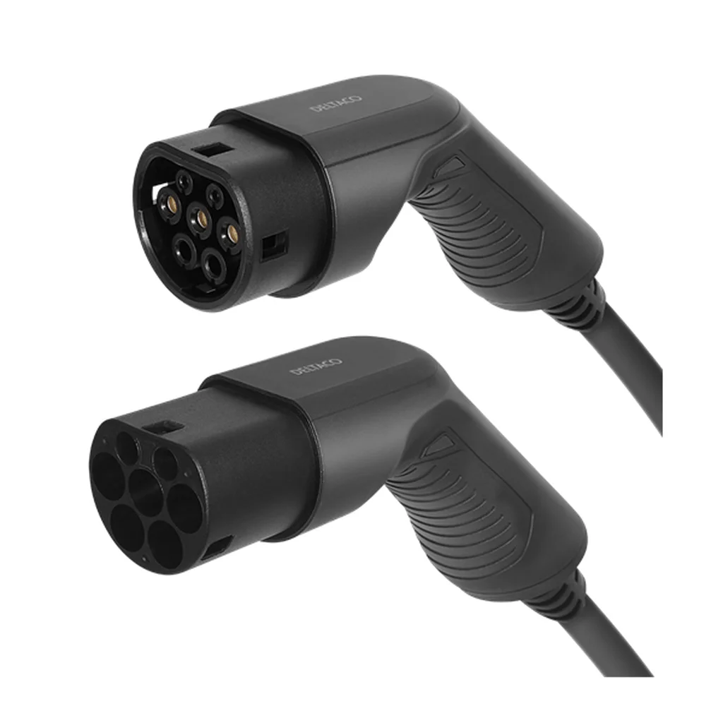 Deltaco laddkabel typ 2 - typ 2, 3 fas, 32A, 7 meter
