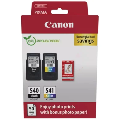 Multipack PG-540 & CL-541 + 50 sidor fotopapper