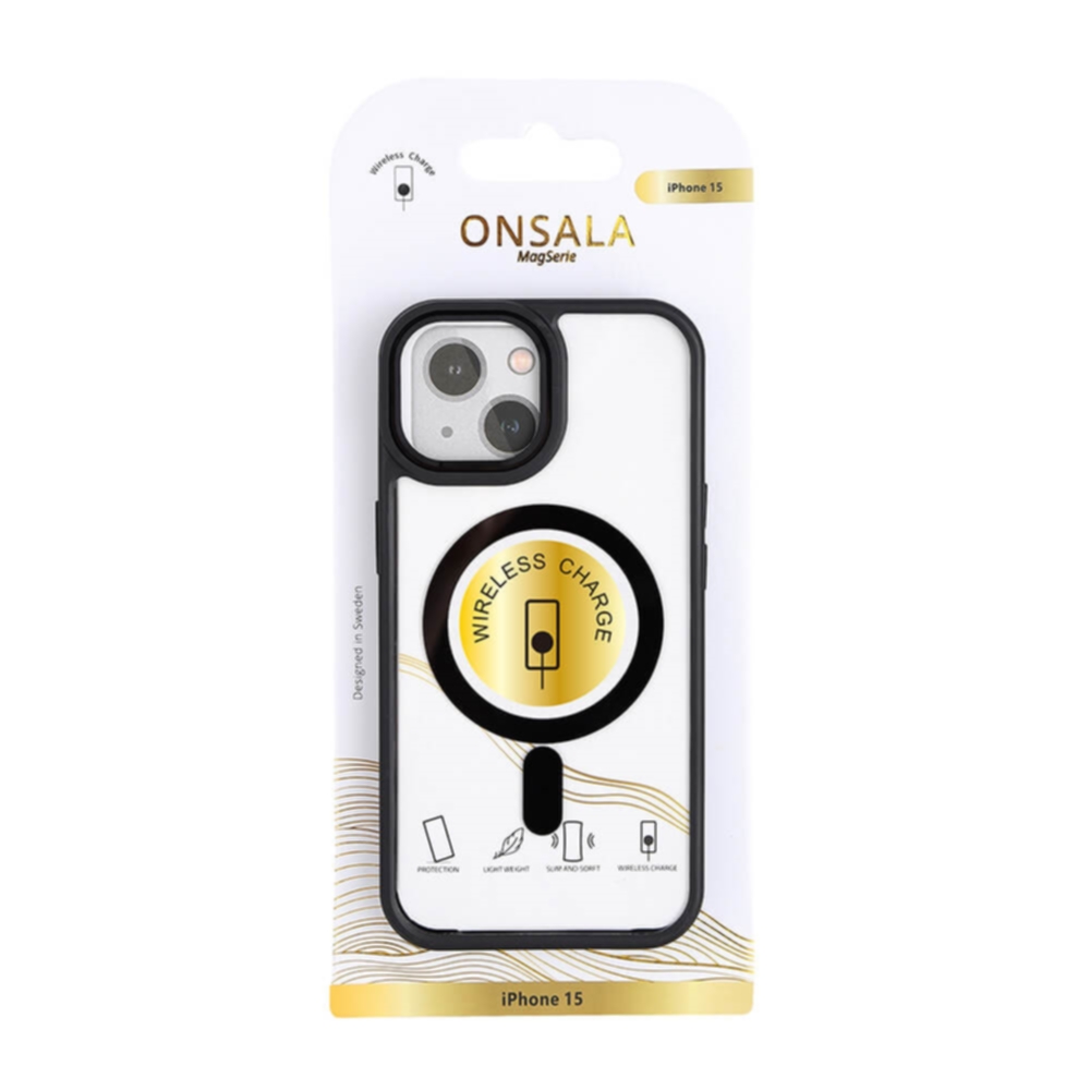 Onsala Mobilskal Bumper MagSeries Black & Clear iPhone 15