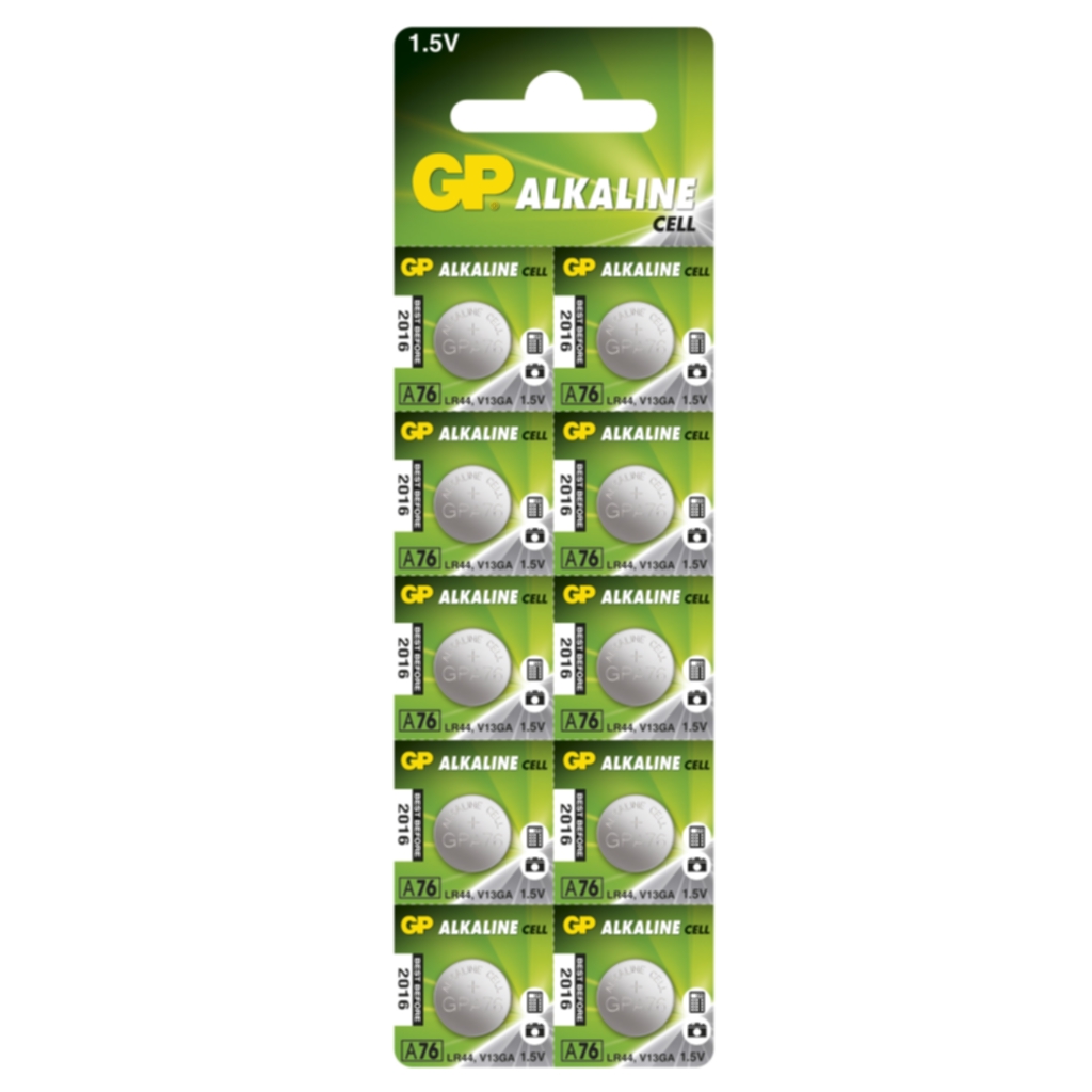 GP knappcell 1,5V, LR44/A76, 10-pack