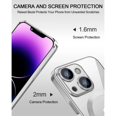 Turtos alt Mobilskal MagSafe Transparent iPhone 15, Silver